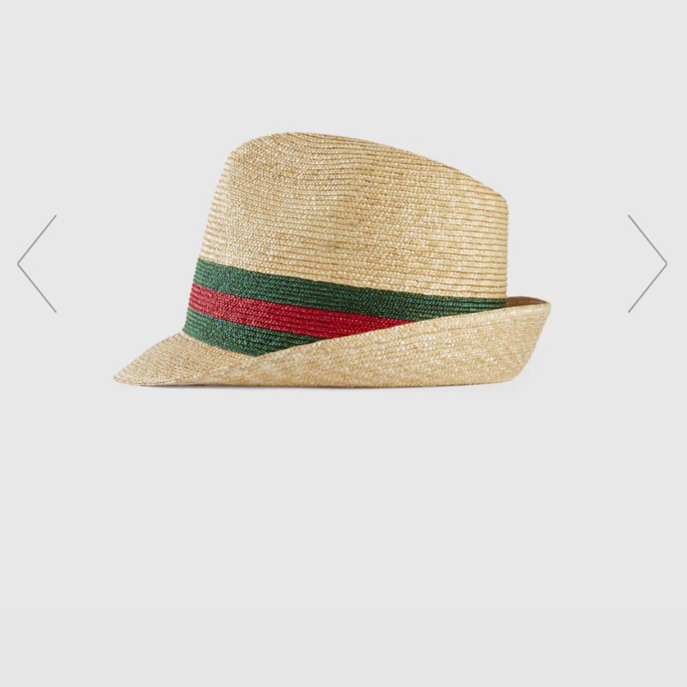 Gucci Straw bucket hat fedora brand new